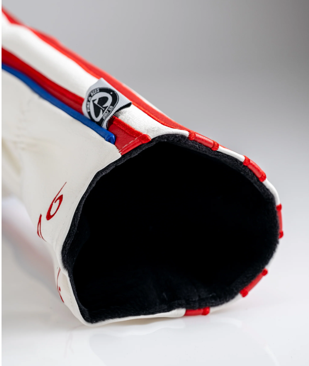 Betsy Ross driver cover featuring a patriotic design with red, white, and blue accents for standout golf style.