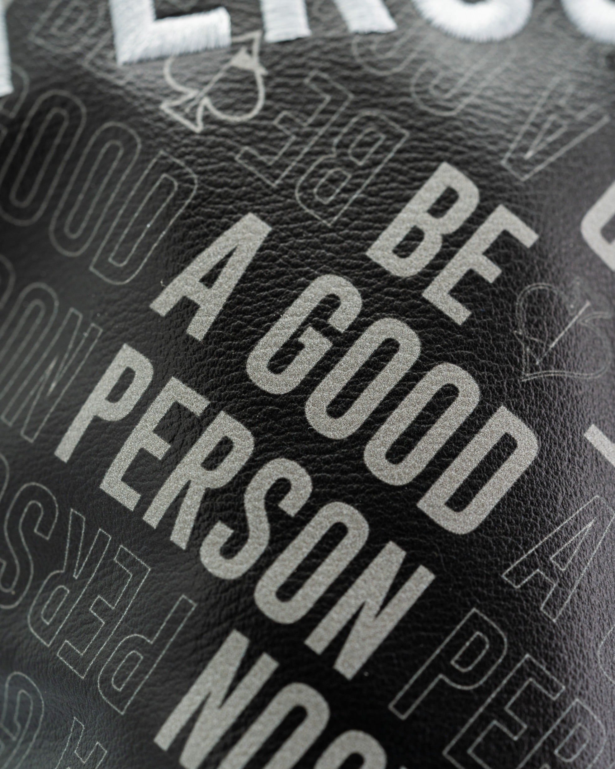 Bold black driver cover featuring the phrase "Be A Good Person" in a stylish, modern font. Perfect for standout golfers.