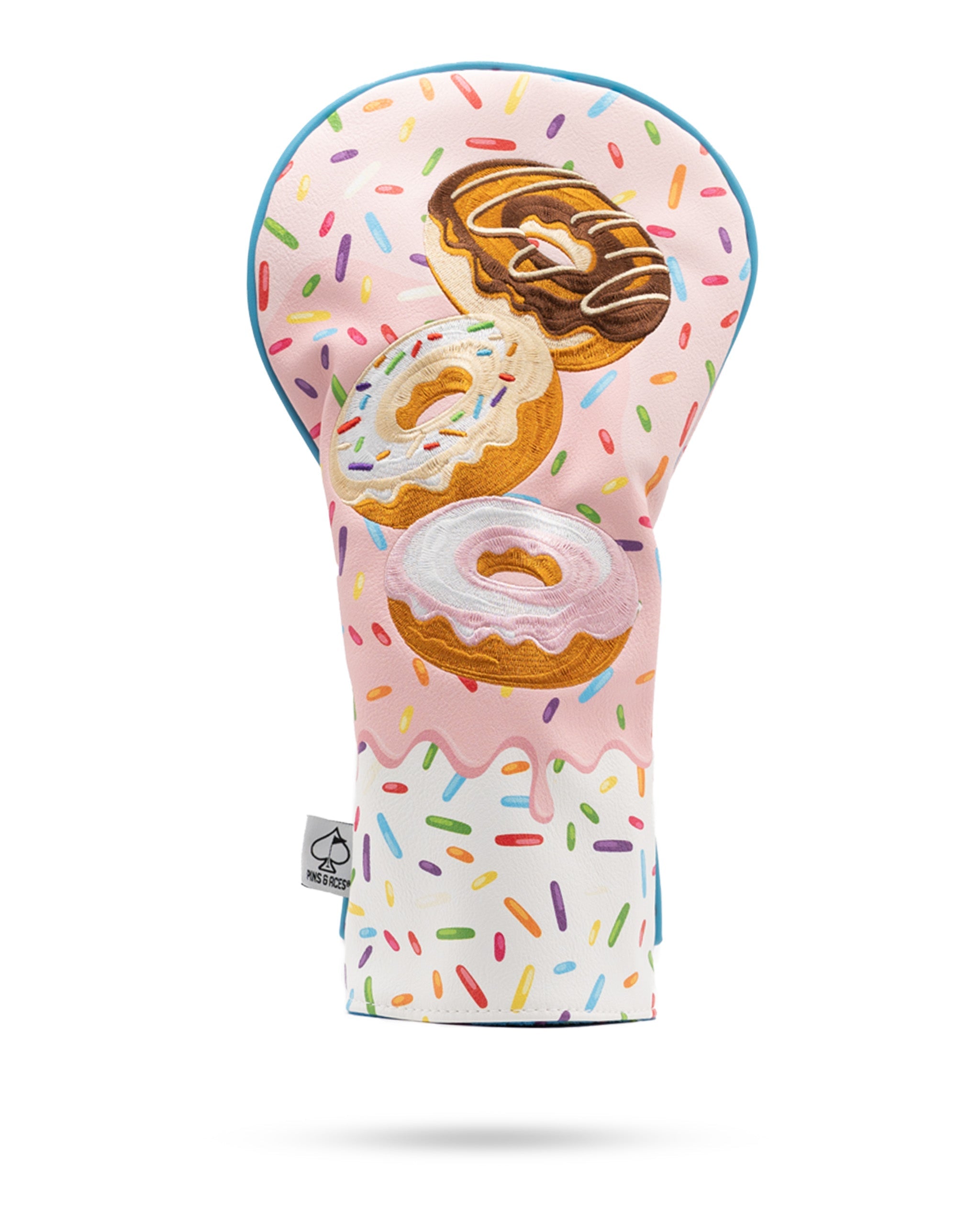 Colorful driver cover featuring a playful donut design with sprinkles, perfect for golfers wanting to stand out on the course.