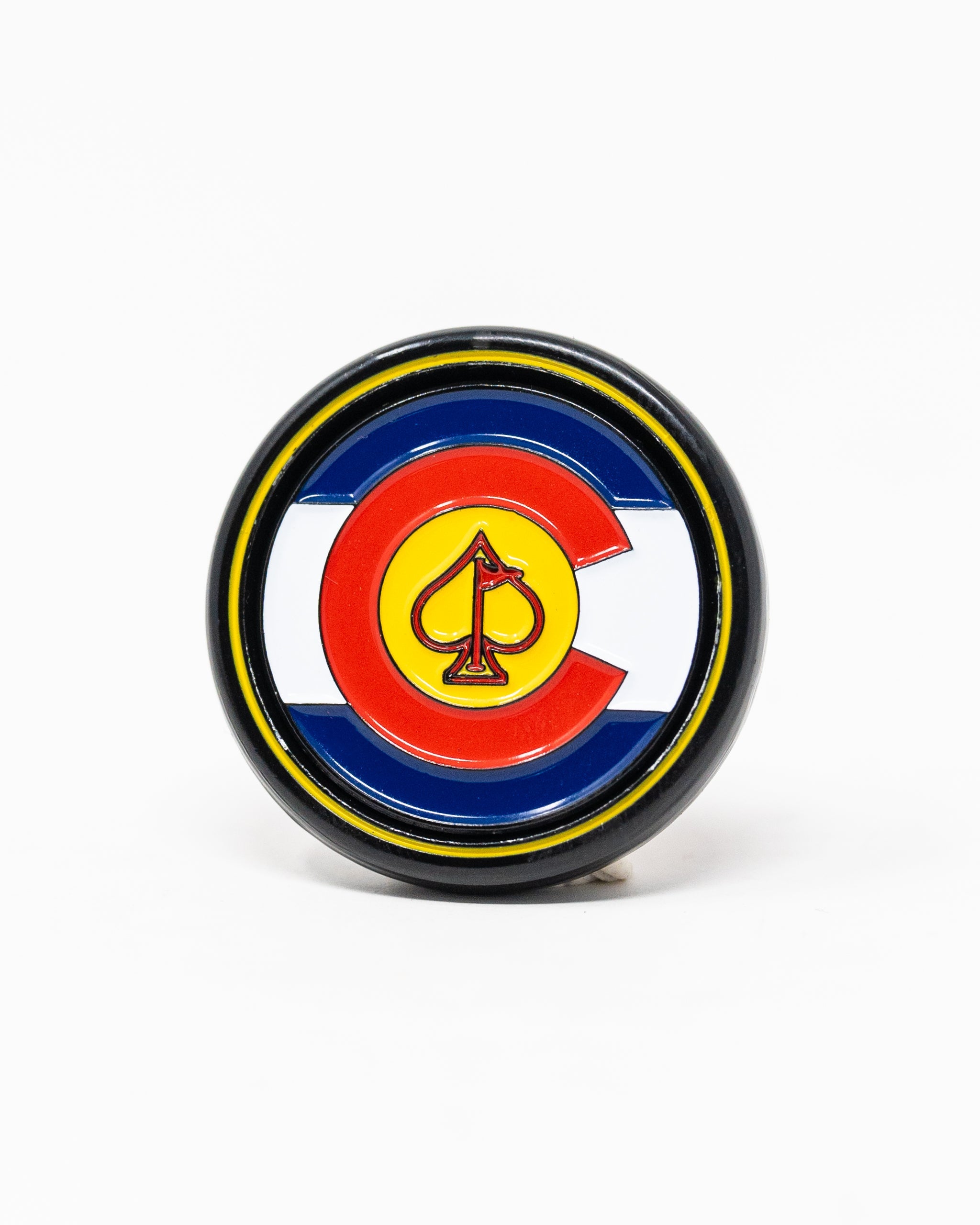 Pop Out Medallion Ball Marker featuring Colorado state design, ideal for golf enthusiasts.