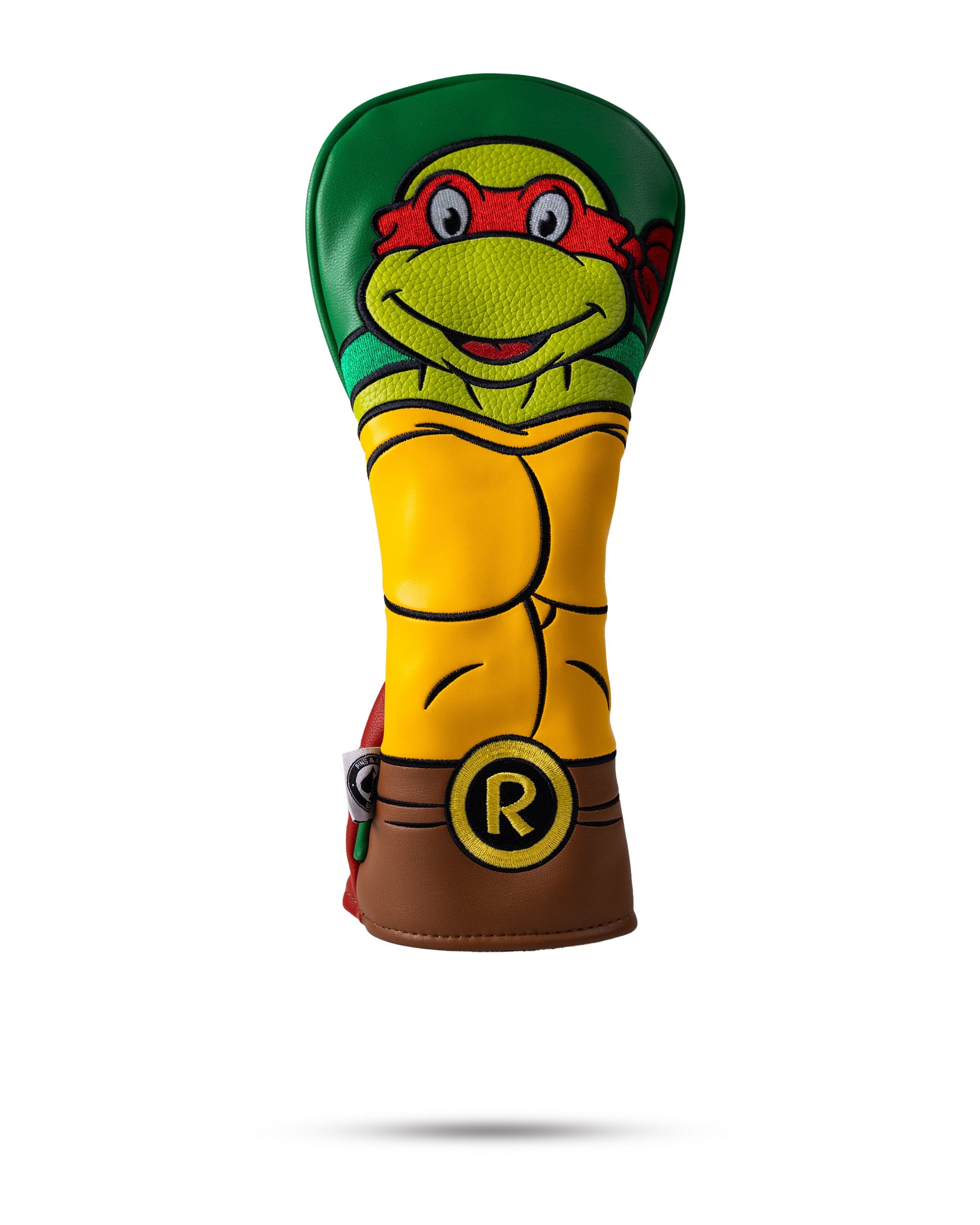 TMNT Raphael fairway cover showcasing a vibrant design featuring Raphael's face and red bandana, perfect for golf enthusiasts and Teenage Mutant Ninja Turtles fans.