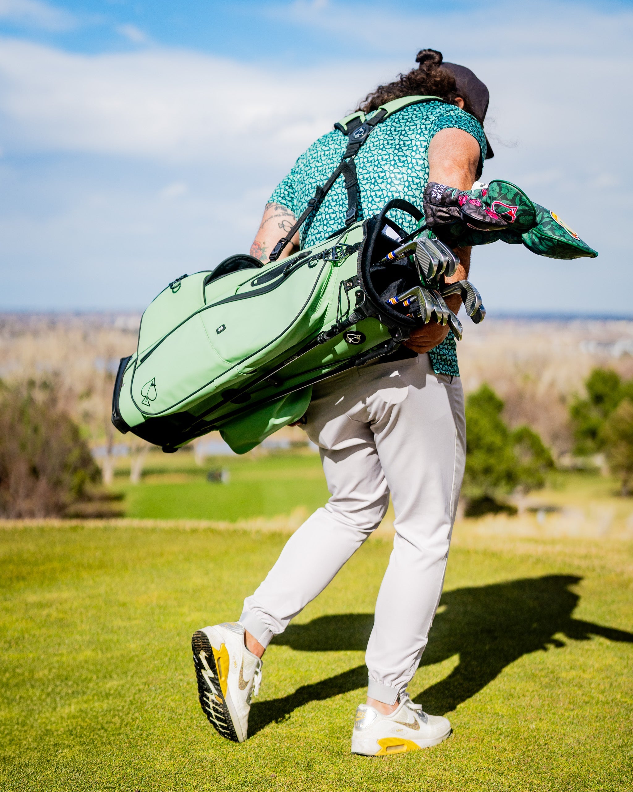 Player Preferred™ Golf Bag in Sage color featuring multiple compartments and a sleek design.