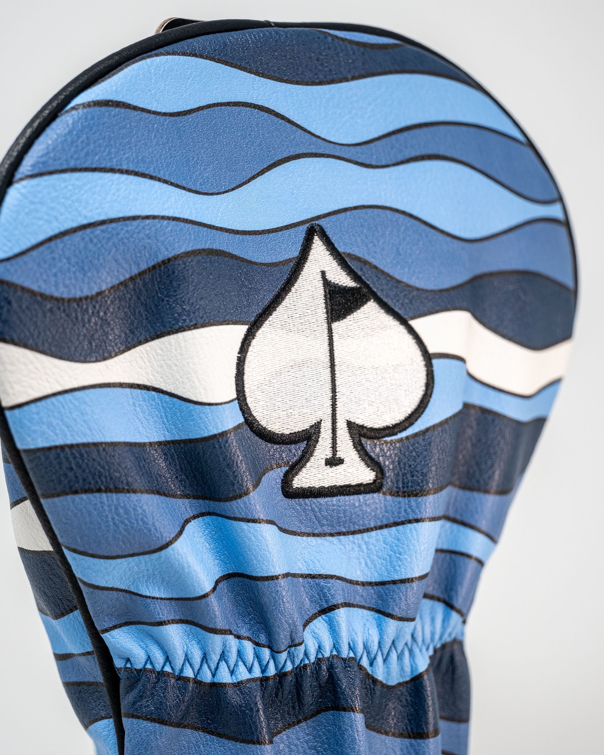 Shark Attack Driver Cover featuring a vibrant shark design with a fierce expression, perfect for golf enthusiasts.