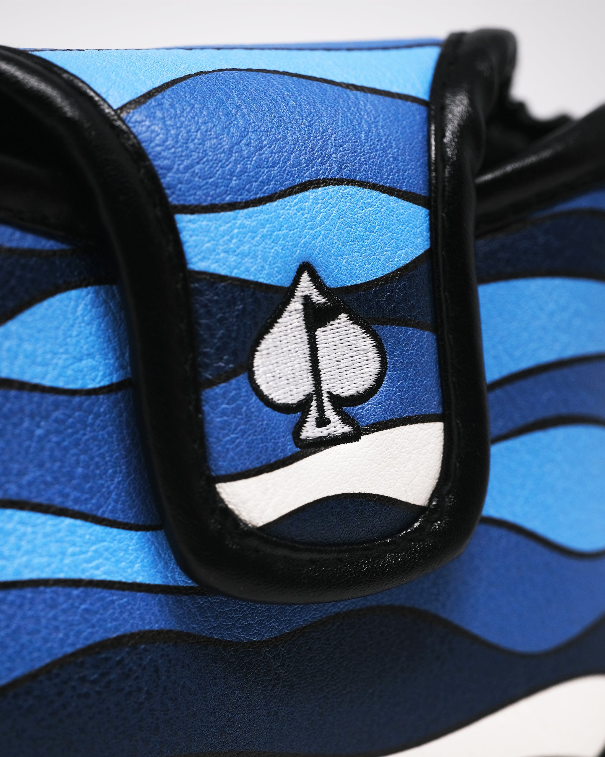 Shark Attack-themed mallet cover featuring a stylized shark design on a dark background.