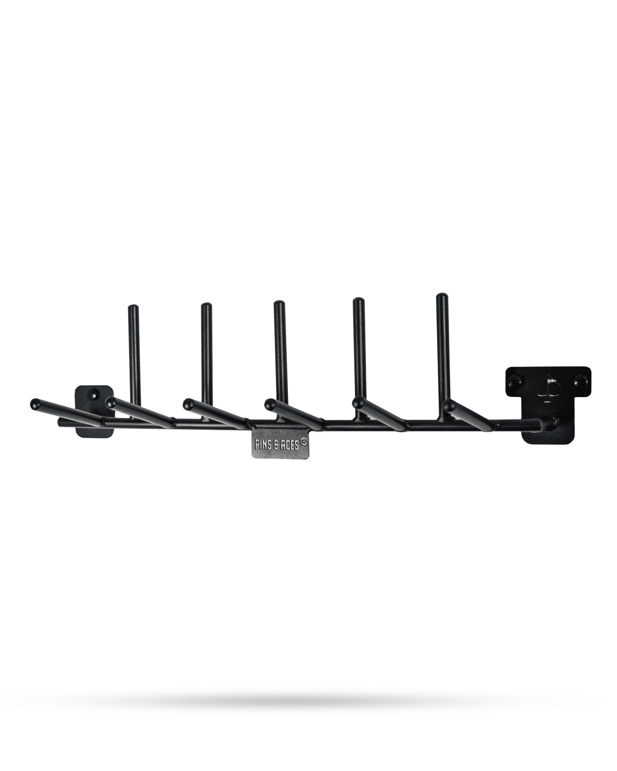 Compact Headcover Rack displaying a sleek, multi-slot design for organizing golf headcovers, featuring a modern finish and space-saving structure.