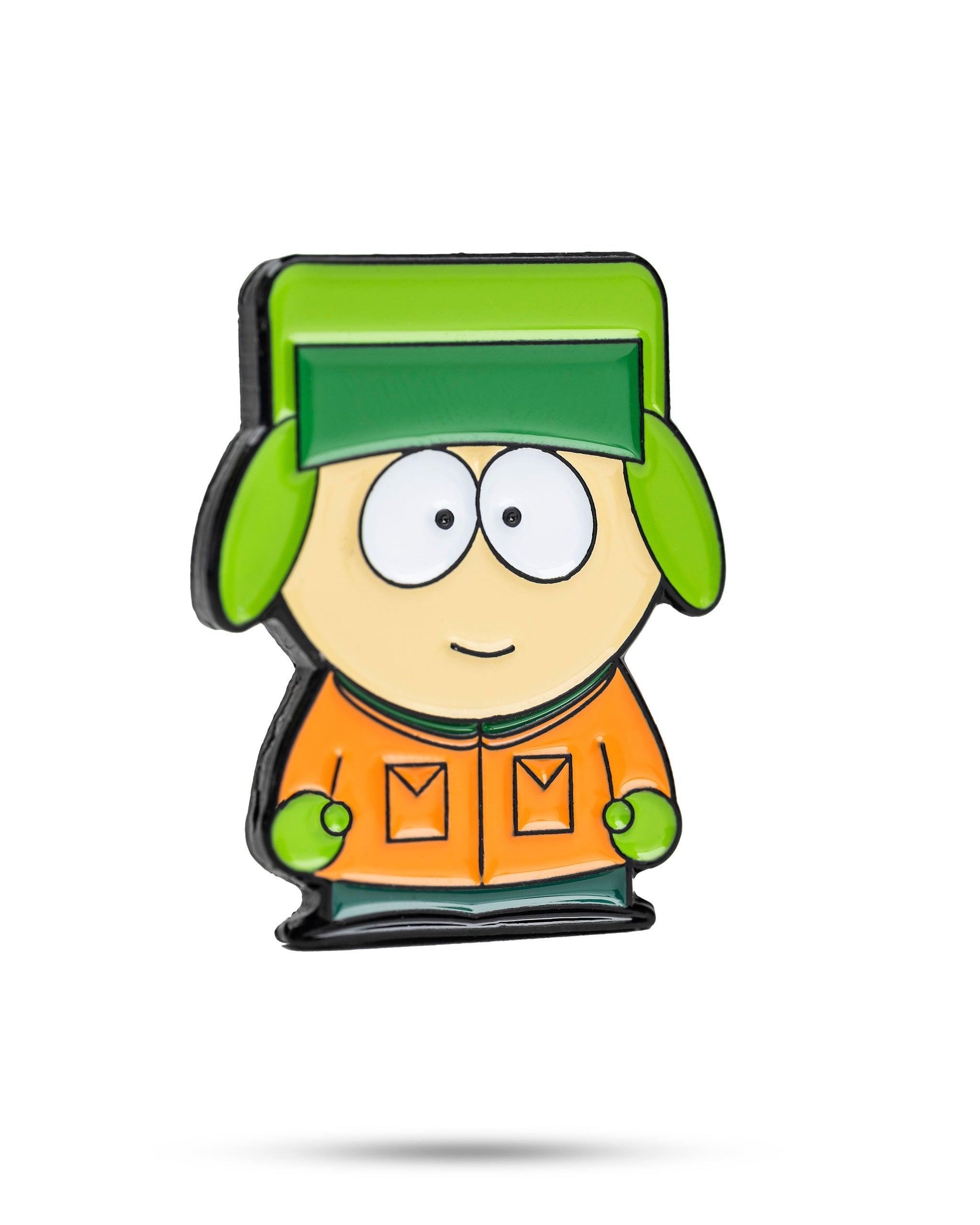 "South Park Kyle Ball Marker featuring cartoon character design, vibrant colors, and a round shape, ideal for golf enthusiasts."