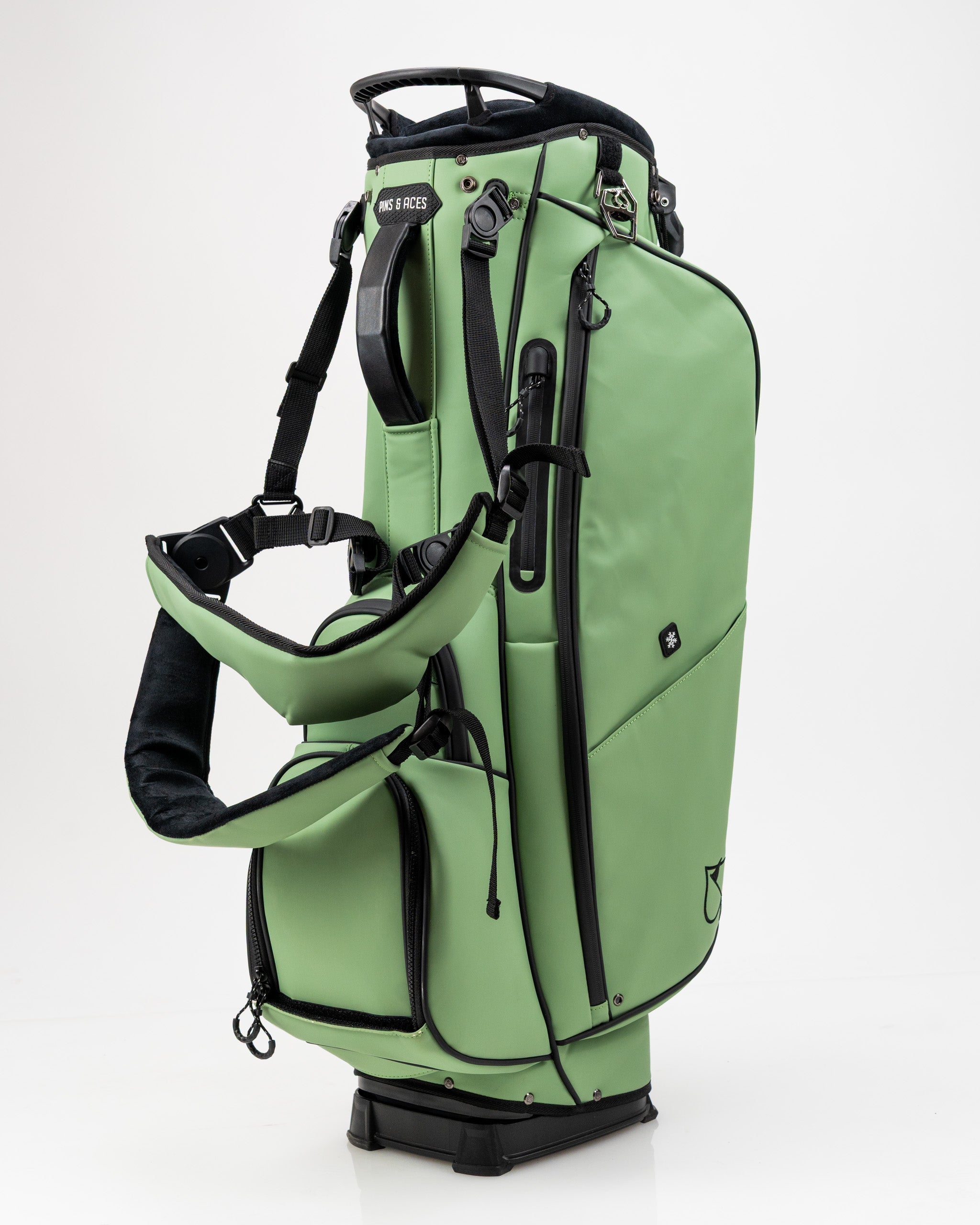 Player Preferred™ Golf Bag in Sage color, featuring multiple pockets, a stylish design, and comfortable straps for easy carrying on the golf course.