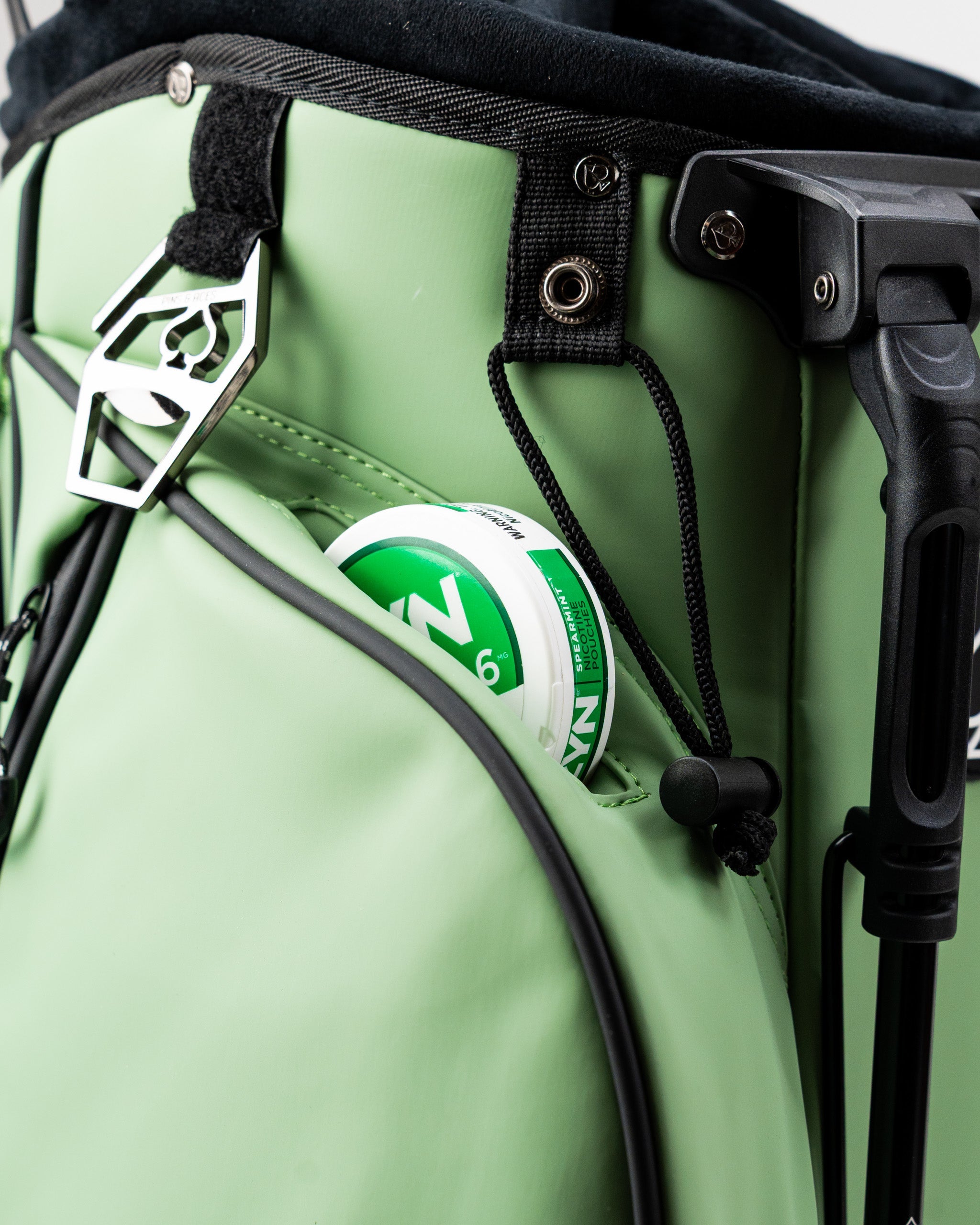 Player Preferred™ Golf Bag in Sage color, showcasing multiple compartments and a stylish design.