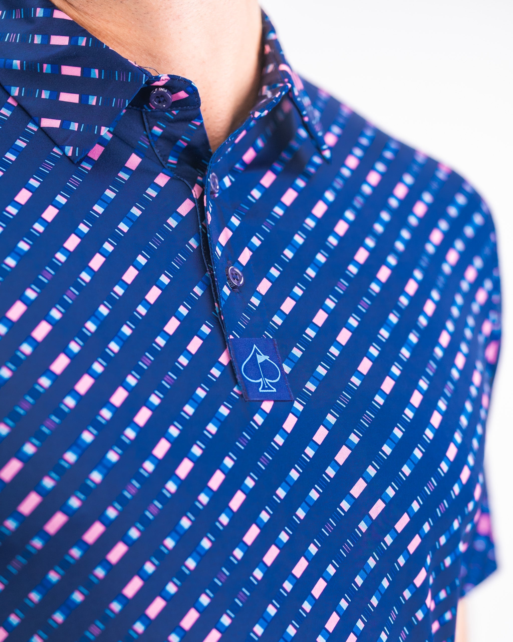 Men's Chromo Blue jacket with a sleek design, featuring a full zip and high collar.