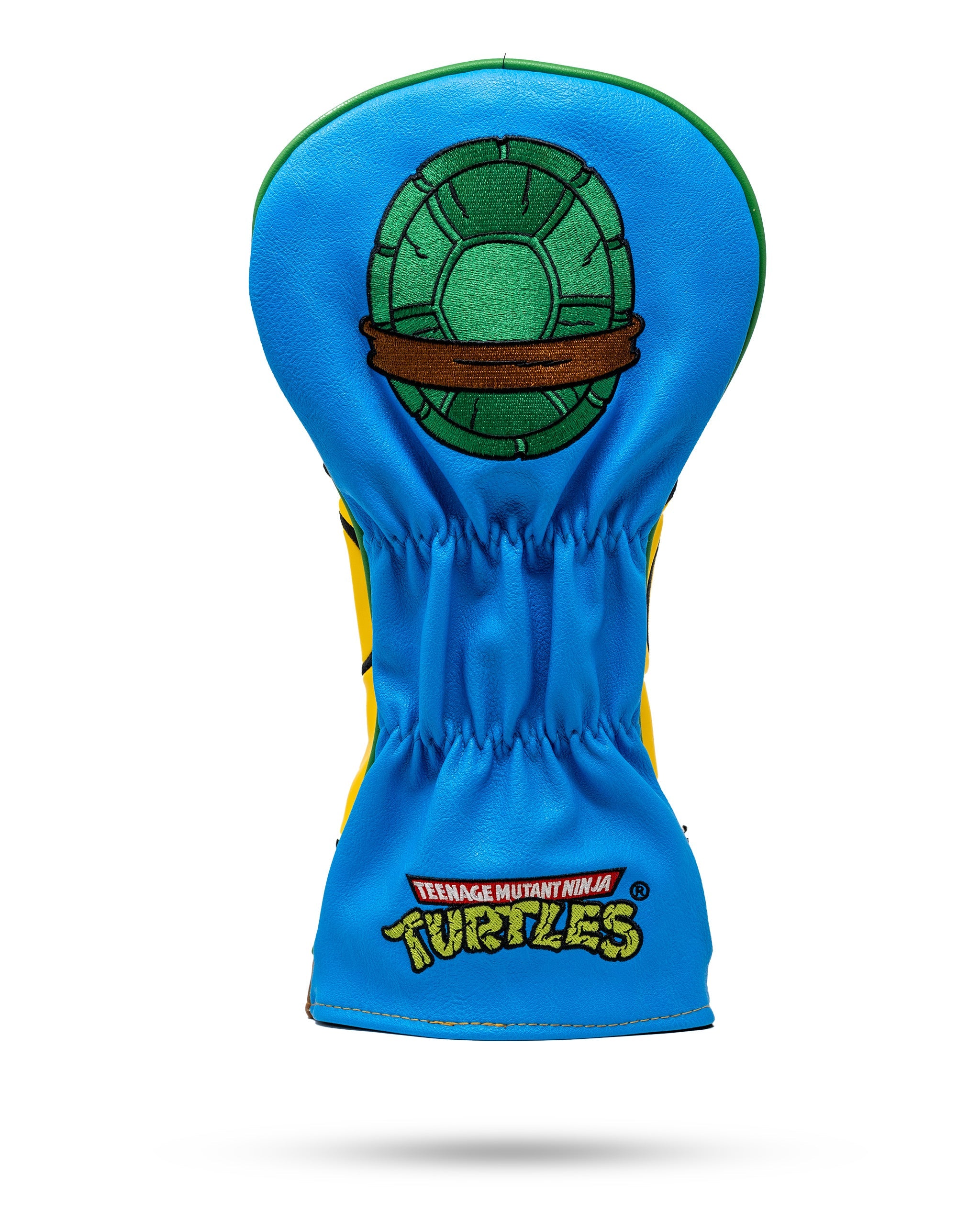 TMNT Leonardo driver cover featuring a vibrant design of the character's blue mask and katana, ideal for golf enthusiasts and Teenage Mutant Ninja Turtles fans.