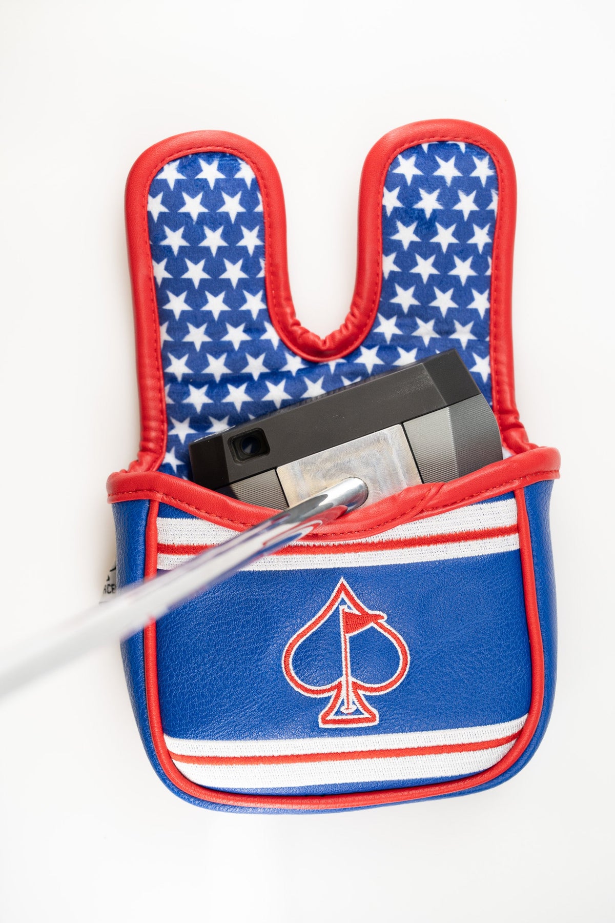 USA Tribute 2.0 center shaft mallet putter cover featuring a star-patterned design and bold red, white, and blue colors.