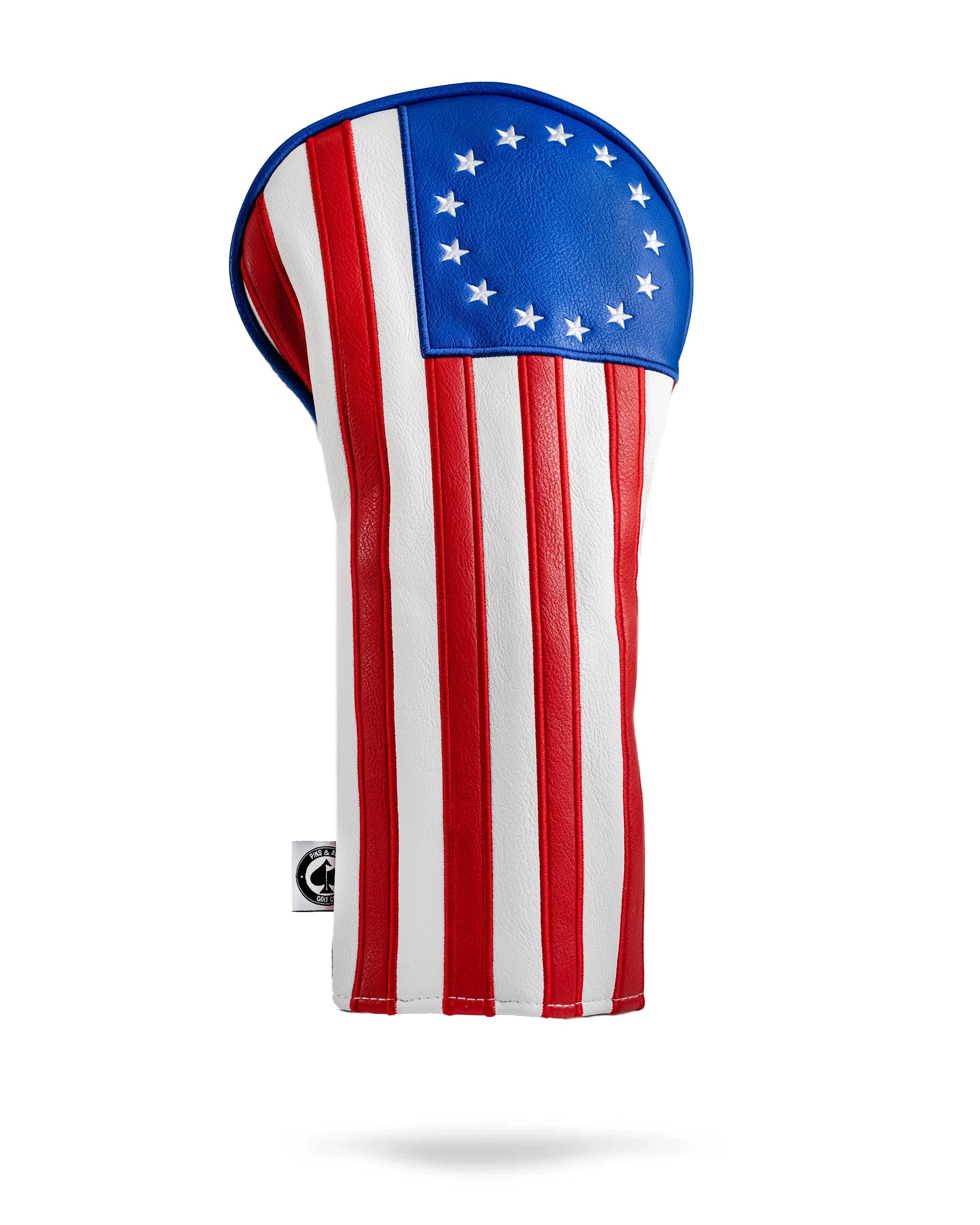 Betsy Ross driver cover featuring an American flag design, handcrafted with high-quality materials.