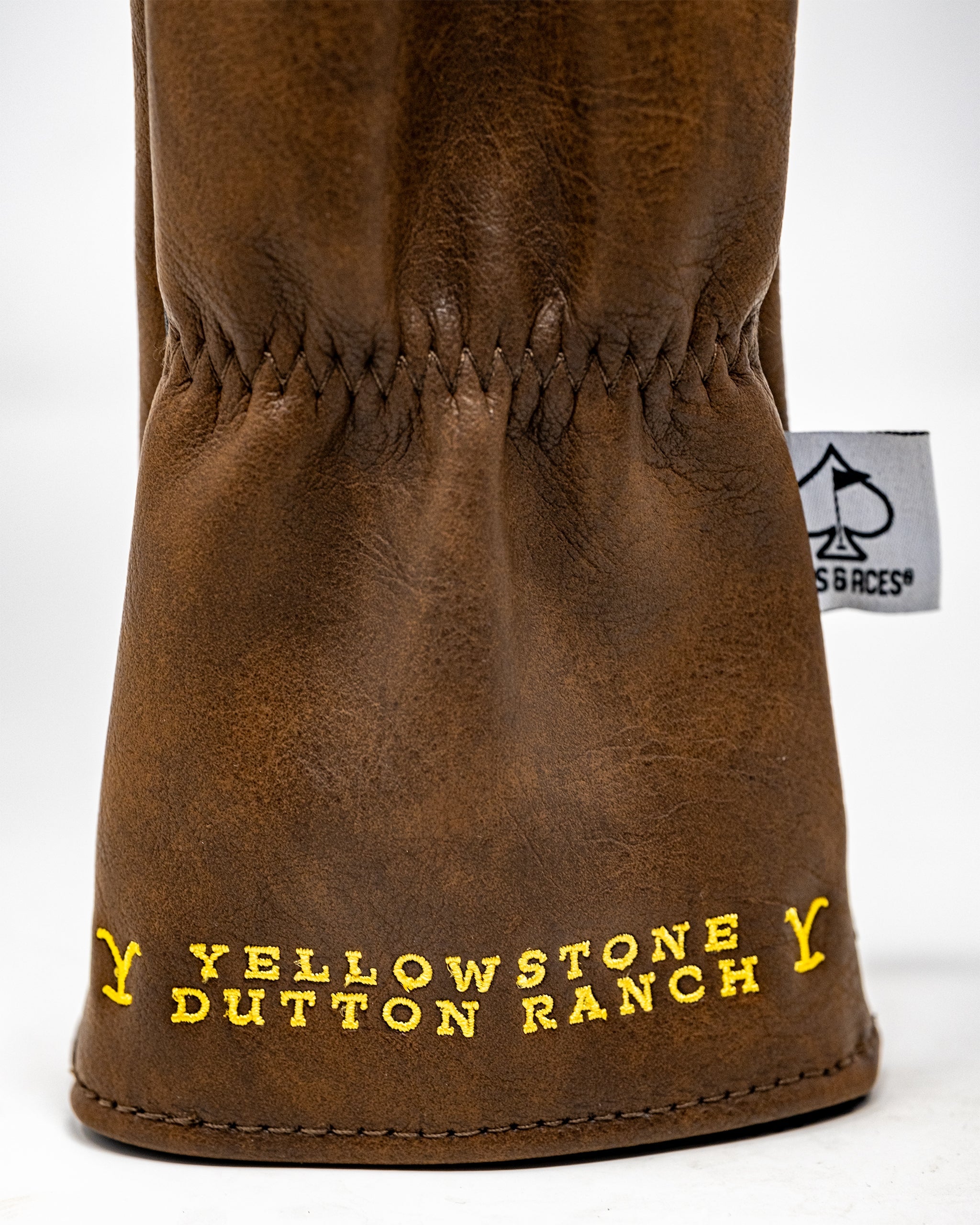 Yellowstone Fairway Cover featuring a vibrant design with a landscape motif and golf club compatibility.