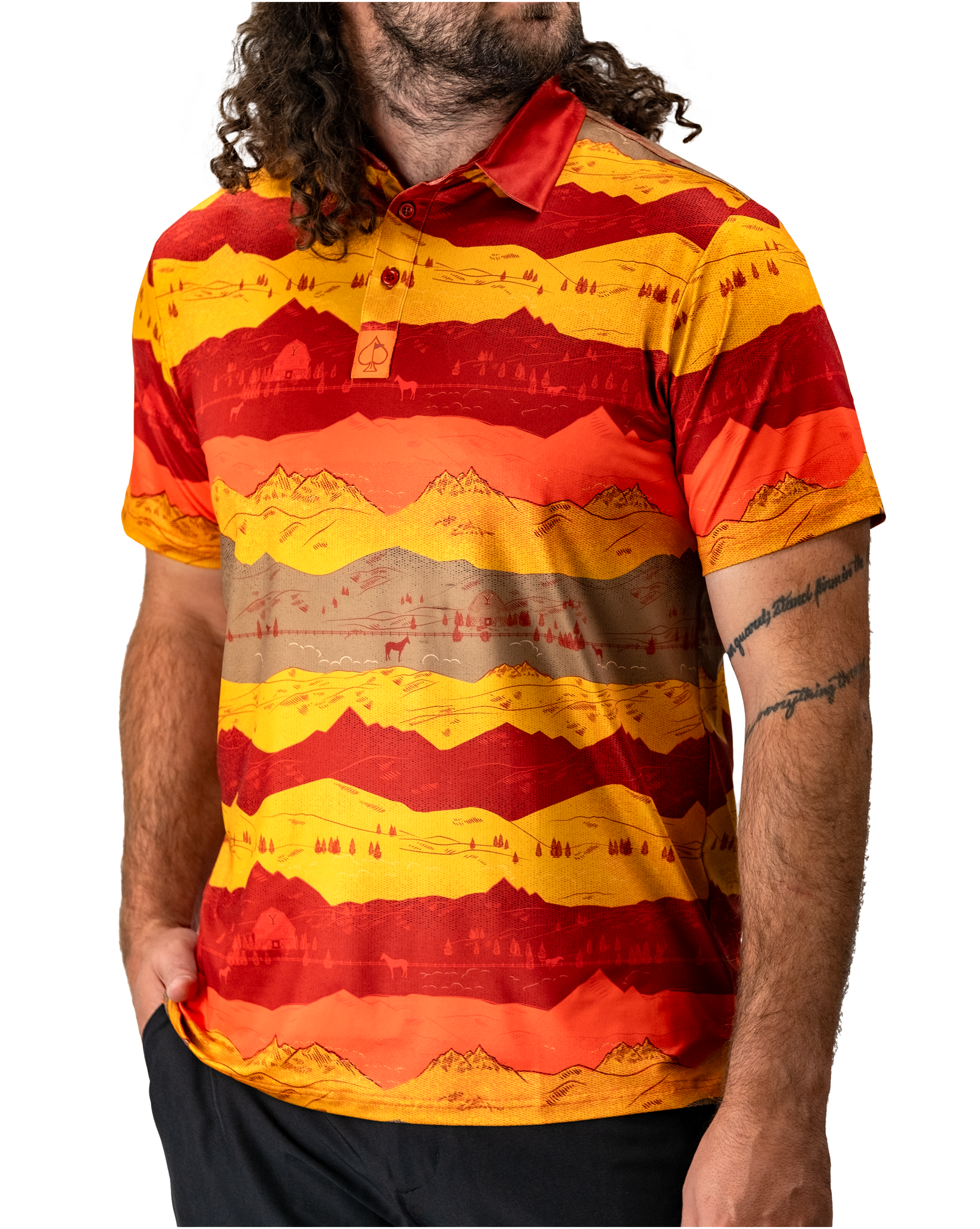 Sunset over Yellowstone National Park, showcasing vibrant colors and silhouettes of trees against a dramatic sky.