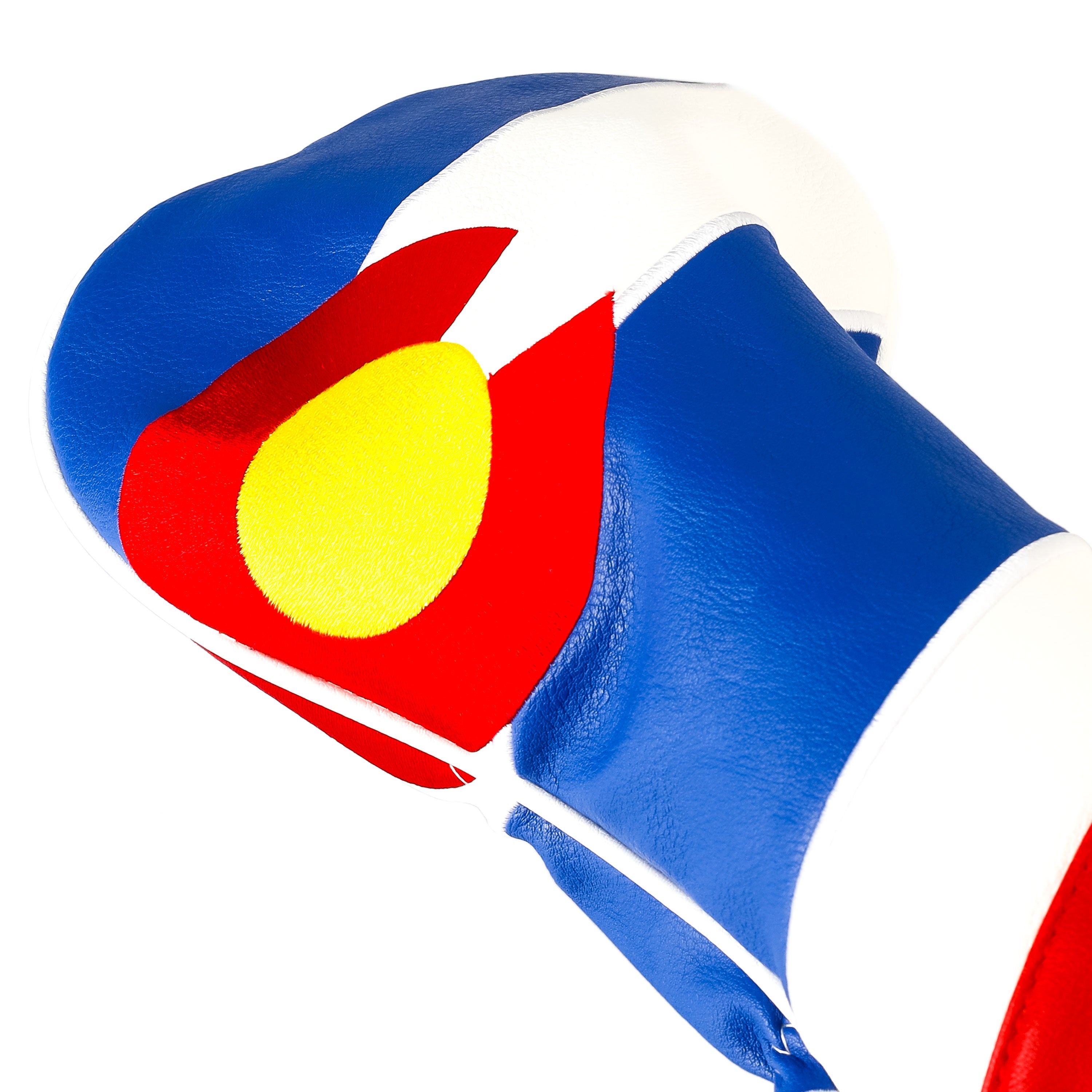 Colorado State Flag Driver Cover featuring vibrant colors and intricate design.