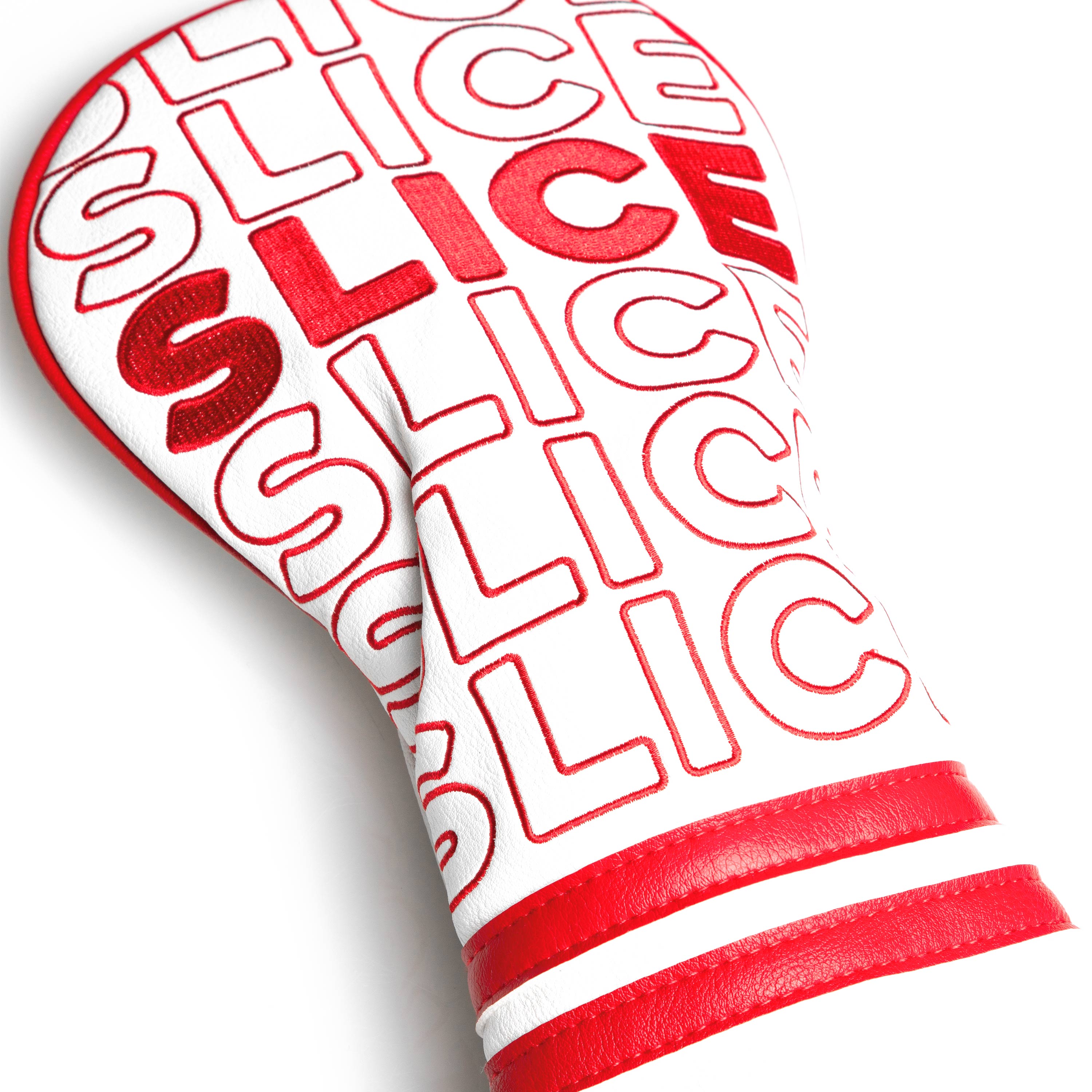 Stylish Slice driver cover featuring a wood accent design, perfect for golf enthusiasts.